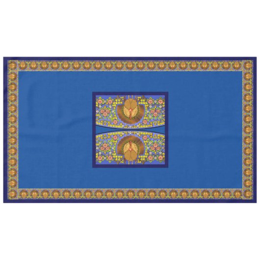 Glas in lood Thanksgiving Turkije 60" x 104" Tabel Tafelkleed (Voorkant (Horizontaal))