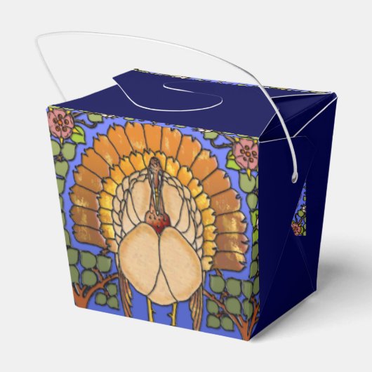 Glas in lood Thanksgiving Turkije Afhalen Bedankdoosjes (Achterkant)