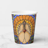 Glas in lood Thanksgiving Turkije Papieren Bekers (Achterkant)