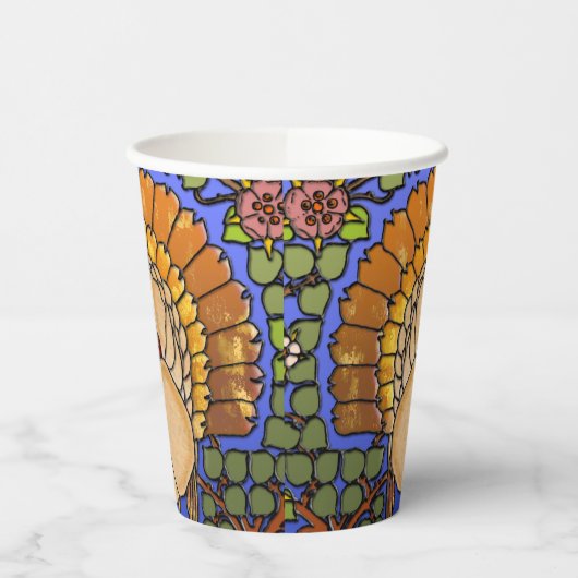 Glas in lood Thanksgiving Turkije Papieren Bekers (Links)