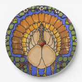 Glas in lood Thanksgiving Turkije Papieren Bordje (Voorkant)