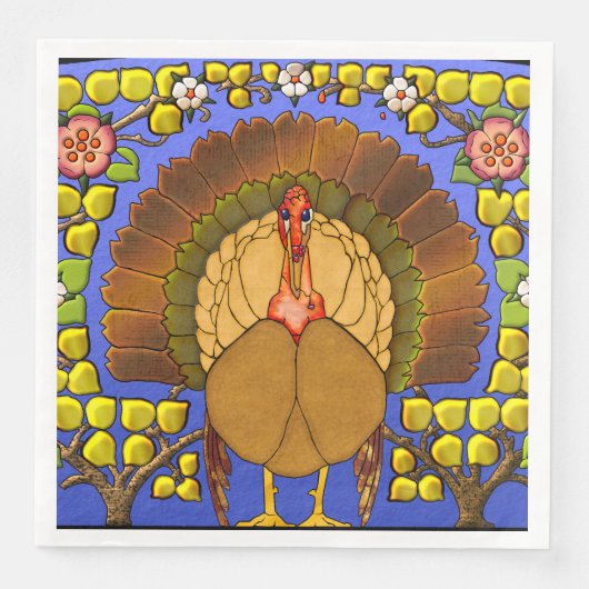 Glas in lood Thanksgiving Turkije Servet (Voorkant)