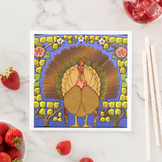 Glas in lood Thanksgiving Turkije Servet (Insitu)