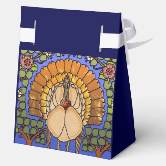 Glas in lood Thanksgiving Turkije Tent Bedankdoosjes (Achterkant)