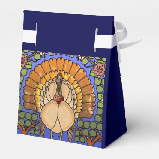 Glas in lood Thanksgiving Turkije Tent Bedankdoosjes (Achterkant)