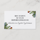 Glas in lood theekopje hand gemengde thee visitekaartje (Achterkant)