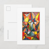 Glas in lood Theepot Acryl Kunstwerk Briefkaart (Voorkant / Achterkant)