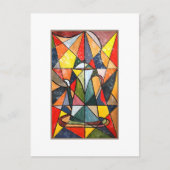 Glas in lood Theepot Acryl Kunstwerk Briefkaart (Voorkant)