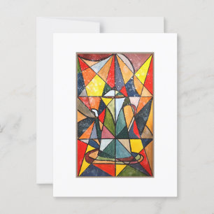 Glas in lood Theepot Acryl Kunstwerk Briefkaart