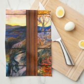 Glas in lood tiffany look Victoriaans bruin blauw Theedoek (Quarter Fold)