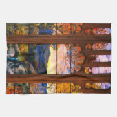 Glas in lood tiffany look Victoriaans bruin blauw Theedoek (Horizontaal)