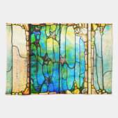 Glas-in-lood tiffany raam zeester zee theedoek (Horizontaal)
