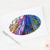 Glas in lood, Tiffany - Stijl, Ovale Sticker (Envelop)
