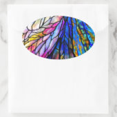 Glas in lood, Tiffany - Stijl, Ovale Sticker (Tas)