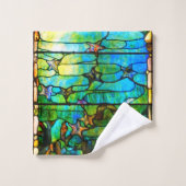 Glas in lood tiffany zee bad handdoek (Wasdoekje)