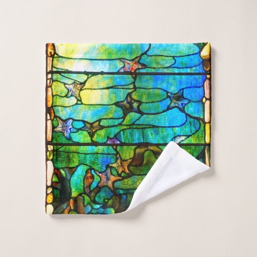 Glas in lood tiffany zee bad handdoek (Wasdoekje)
