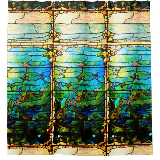 Glas in lood tiffany zee douchegordijn (Voorkant)