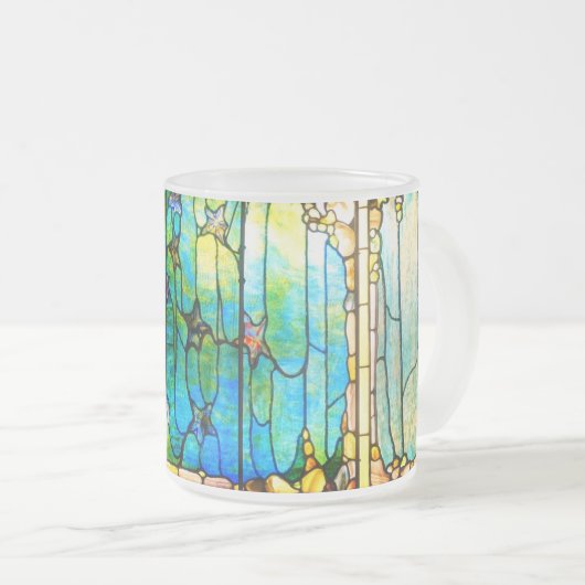 Glas in lood tiffany zee matglas koffiemok (Voorkant rechts)