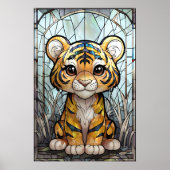Glas in lood Tiger Cub - Oerwoud Nursery Poster (Voorkant)