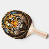Glas in lood Tiger Ping Pong Paddle Tafeltennisbatje (Zijkant)
