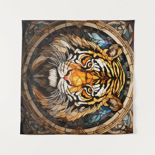 Glas in lood Tiger Tapestry Wandkleed (Voorkant (horizontaal))