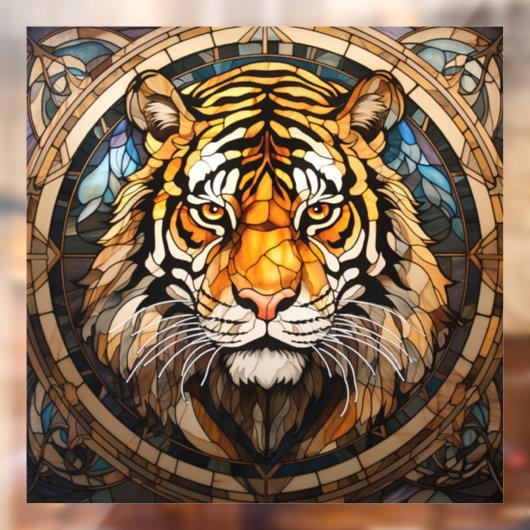 Glas in lood Tiger Window Cling Raamsticker (Vel 2)