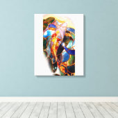 Glas in lood Traditional Koi Fish Art Canvas Afdruk (Insitu (Houten vloer))
