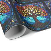 Glas in lood Tree of Life Keramische Tegel Cadeaupapier (Rol Hoek)