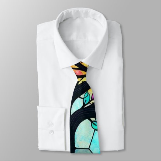 Glas in lood Tree of Life Keramische Tegel Stropdas (Gebonden)