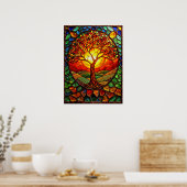 Glas in lood Tree of Life Poster (Keuken)