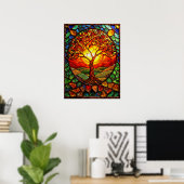 Glas in lood Tree of Life Poster (Thuiskantoor)