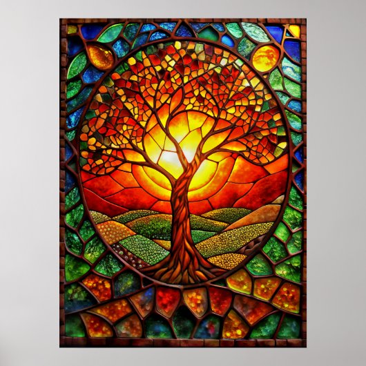 Glas in lood Tree of Life Poster (Voorkant)