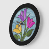 Glas in lood Tulpen in lentekleuren Grote Klok (Hoek)