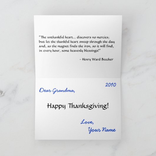 Glas in lood Turkije in Stone Canyon - Personalise Feestdagen Kaart (Binnen)