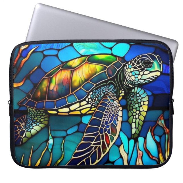 Glas in lood Turtle Laptop Bag Laptop Sleeve (Voorkant)