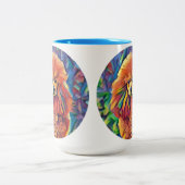 Glas in lood tweekleurige koffiemok (Center)