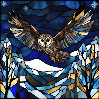Glas in lood Uil Ornament