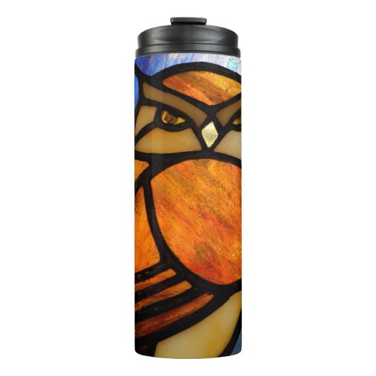 Glas-in-lood Uil Thermosbeker (Voorkant)
