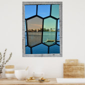 Glas in lood Uitzicht Poster (Keuken)