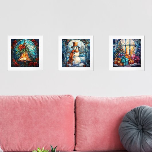 Glas in lood Vakantie Scènes Print Set (Woonkamer)