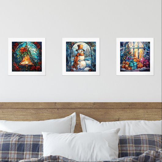 Glas in lood Vakantie Scènes Print Set (Slaapkamer)