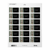 Glas in lood vakantieadres label (Full Sheet)
