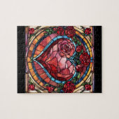 Glas in lood Valentijns Hart Legpuzzel (Horizontaal)