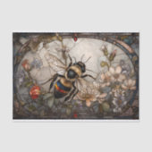 Glas in lood van bijen tissuepapier (Voorkant)
