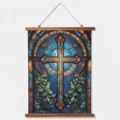 Glas in lood van Christelijk Kruis Hangend Wandkleed (Voorkant)
