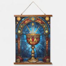 Glas in lood van de Christelijke Heilige Graal