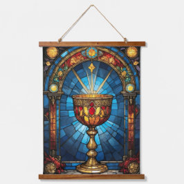 Glas in lood van de Christelijke Heilige Graal Hangend Wandkleed