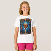 Glas in lood van de Christelijke Heilige Graal T-shirt (Voorkant volledig)