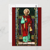 Glas in lood van de Heilige Paul (Paul de Apostle) Briefkaart (Voorkant / Achterkant)