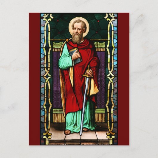 Glas in lood van de Heilige Paul (Paul de Apostle) Briefkaart (Voorkant)
